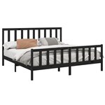 vidaXL Cadre de lit sans matelas noir 200x200 cm bois massif de pin