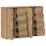 vidaXL Buffets 2 Pièces Chêne Artisan 60x31x84 cm Bois d'ingénierie