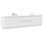 vidaXL Meuble TV avec lumières LED blanc 193 5x41x50 cm
