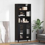vidaXL Haut Armoire Chêne noir 69 5 x 34 x 180 cm Bois d'ingénierie