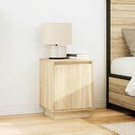 VidaXL Table de chevet avec lumières LED chêne sonoma 38x34x50 cm