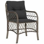 vidaXL Ensemble de salle à manger pour jardin 3 Pièces Gris Poly rotin
