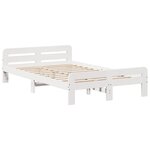 vidaXL Cadre de lit sans matelas blanc 135x190 cm bois de pin massif