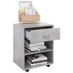 vidaXL Armoire à roulettes Gris béton 46x36x59 cm Bois d’ingénierie