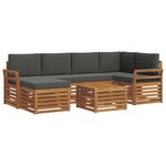 vidaXL Ensemble de canapé d'angle 7 Pièces Naturel et Anthracite