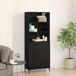 vidaXL Haut Armoire Chêne noir 69 5 x 34 x 180 cm Bois d'ingénierie