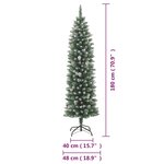 vidaXL Sapin de Noël artificiel mince avec support 180 cm PVC