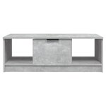 vidaXL Table basse gris béton 102x50x36 cm bois d'ingénierie