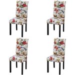vidaXL Chaises à manger lot de 4 multicolore tissu