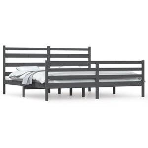 vidaXL Cadre de lit sans matelas bois massif de pin 200x200 cm gris