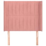 vidaXL Tête de lit avec oreilles Rose 103x16x118/128 cm Velours