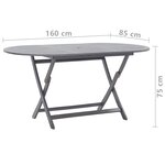 vidaXL Ensemble à manger de jardin 9 Pièces Bois d'acacia massif Gris