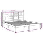 vidaXL Cadre de lit sans matelas bois massif gris 200x200 cm