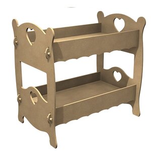 Lits de poupée superposés en bois MDF à décorer - 47 x 31 cm