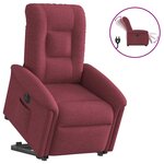 vidaXL Fauteuil inclinable électrique rouge bordeaux tissu