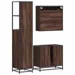 vidaXL Ensemble de meubles de salle de bain 3 Pièces Chêne marron