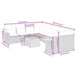 vidaXL Salon de jardin avec coussins 9 Pièces beige résine tressée