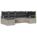 vidaXL Ensemble de canapé de jardin avec coussin 6 Pièces Gris clair