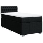 vidaXL Sommier à lattes de lit avec matelas Noir 100x200 cm Tissu