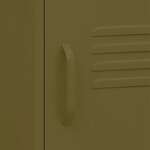 vidaXL Table de chevet Vert olive 35x35x51 cm Acier