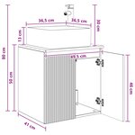 vidaXL Vanité de lavabo mural Chêne artisanal 49 5 x 41 x 63 cm