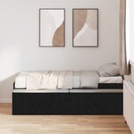 vidaXL Cadre de Lit de Rangement Chêne Noir 75x190 cm