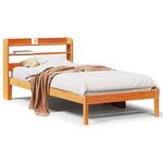 vidaXL Cadre de lit avec tête de lit sans matelas cire marron 90x190cm