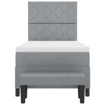 vidaXL Lit à ressorts avec tête de lit Gris clair 100 x 200 cm tissu