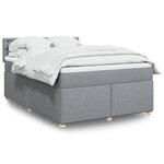 vidaXL Sommier à lattes de lit avec matelas Gris clair 140x200cm Tissu