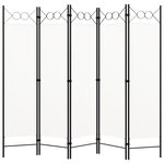 vidaXL Cloison de séparation 5 panneaux Blanc 200x180 cm