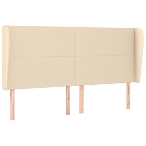 vidaXL Tête de lit avec oreilles Crème 183x23x118/128 cm Tissu