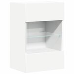 vidaXL Meubles muraux avec lumières LED pour TV 2 Pièces blanc 40x30x60 5 cm