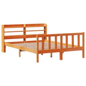 vidaXL Cadre de lit avec tête de lit cire marron 120x190cm bois de pin