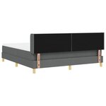 vidaXL Lit Box Spring avec matelas gris foncé  180 x 200 cm  tissu.