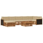 vidaXL Ensemble de canapés d'extérieur 8 Pièces Naturel et Beige