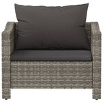 Fauteuil de jardin avec coussin gris résine tressée 02_0014481