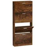 vidaXL Armoire à chaussures Chêne fumé 59x17x150 cm Bois d'ingénierie