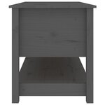 vidaXL Table basse Gris 102x49x55 cm Bois massif de pin