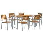 vidaXL Ensemble de repas jardin 7 pièces en bois d'acacia et métal