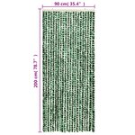 vidaXL Rideau anti-mouches vert et blanc 90x200 cm chenille