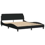 vidaXL Cadre de lit sans matelas noir 160x200 cm tissu