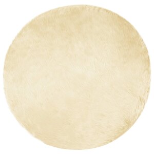 vidaXL Tapis en fausse Tafalla Crème Ø 100 cm Polyester
