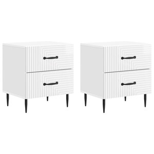vidaXL Cabinet de chevet 2 pièces Blanc brillant 43 x 34 5 x 47 5 cm