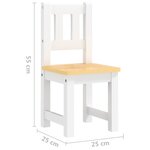 vidaXL Ensemble de table et chaises enfants 4 Pièces Blanc et beige MDF