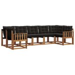 vidaXL Ensemble de canapés d'extérieur 7 pc Naturel et Noir