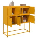 vidaXL Buffet jaune moutarde 100 5x39x107 cm acier