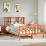 vidaXL Lit bibliothèque sans matelas cire marron 160x200cm bois massif