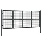 vidaXL Portal de jardin maille anthracite 350x175 cm acier galvanisé