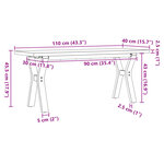 vidaXL Table basse cadre en Y 110x40x45 5 cm bois de pin massif acier