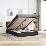 VidaXL Cadre de lit ottoman avec matelas marron foncé 140x200 cm tissu